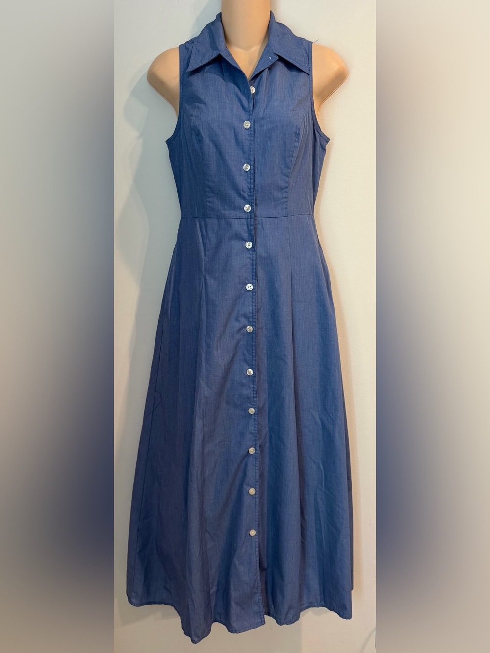 MODA International Victoria's Secret Button Down Sleeveless Y2K Midi Dress 4P